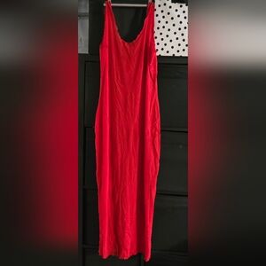 Sheer Red Sleeveless Dress